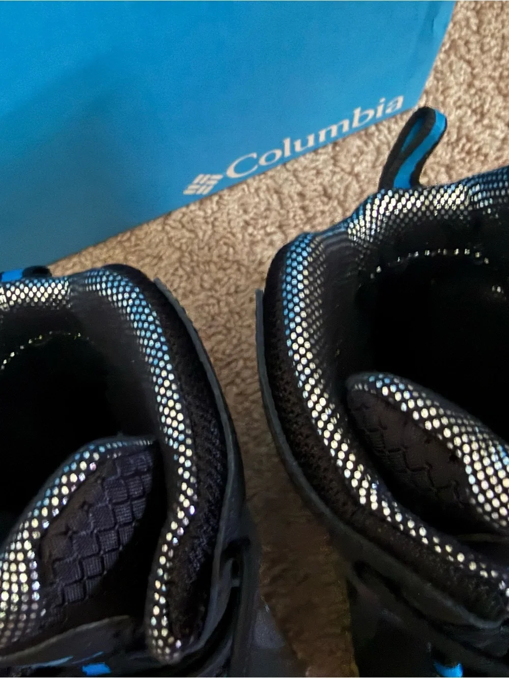 Columbia Kids Black Winter Snow Boots with Blue Accents